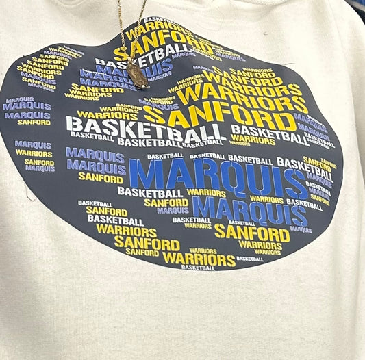 Sanford Name Basketball Hoodie