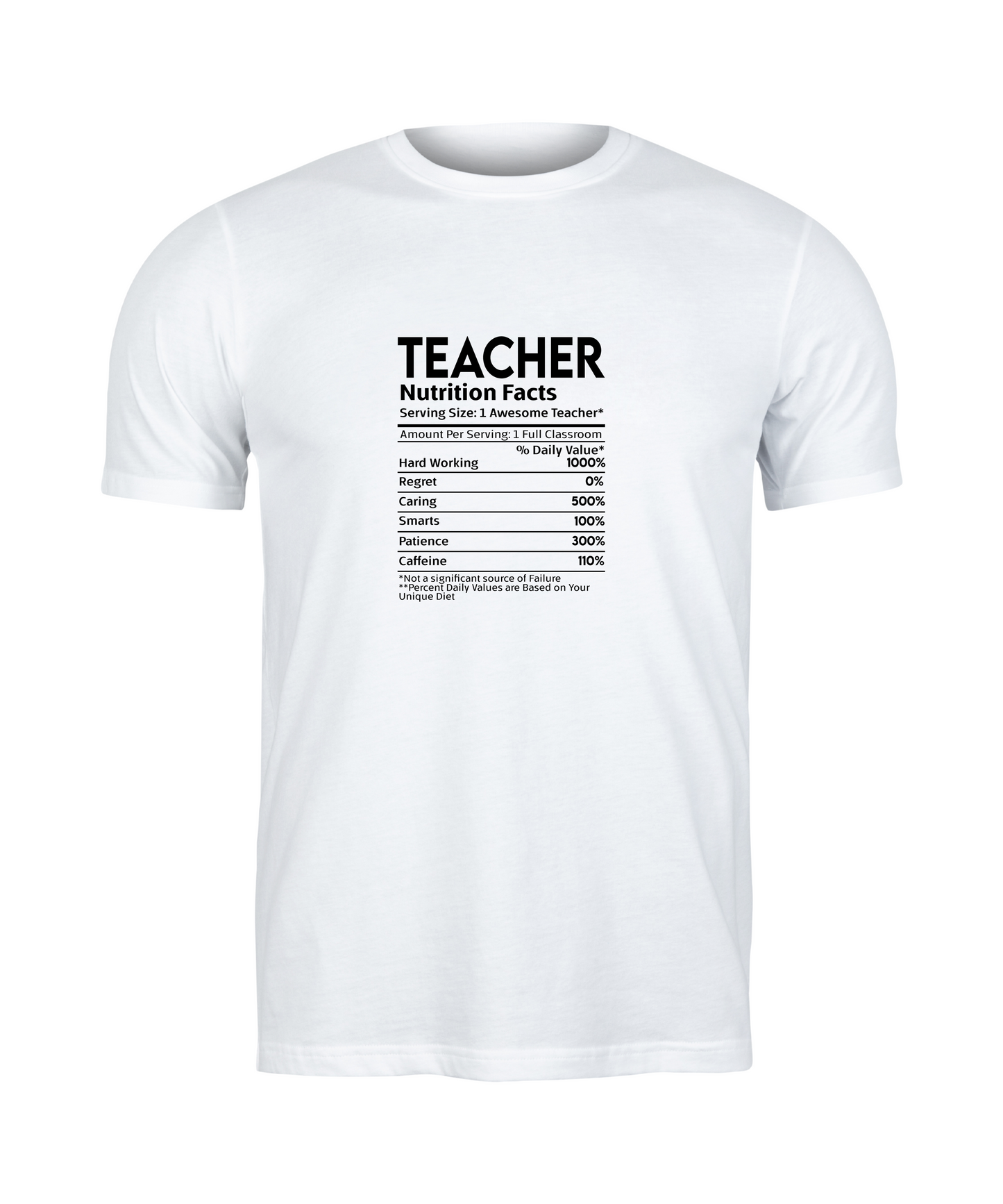 Teacher Nutrition Facts T-Shirt